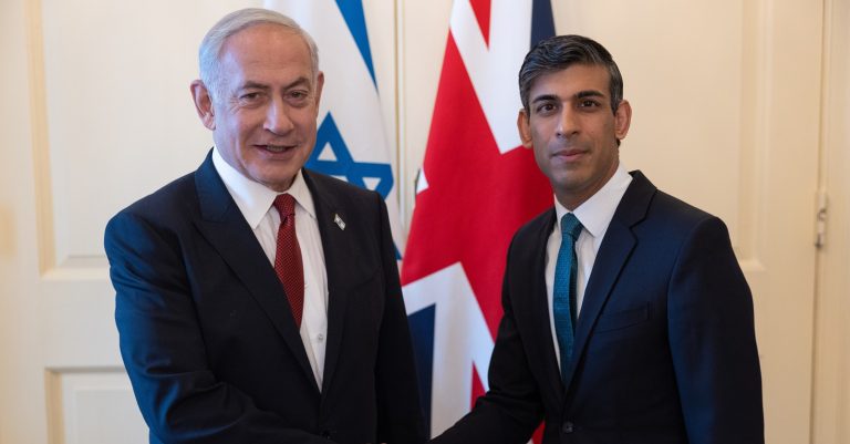 Benjamin Netanyahu with Rishi Sunak