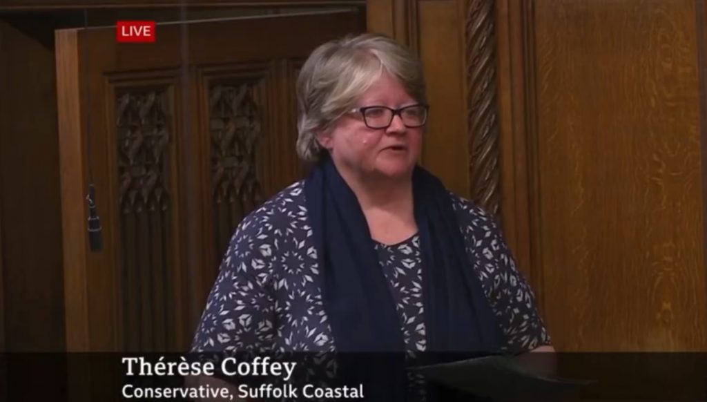 Therese Coffey speaking in the House of Commons