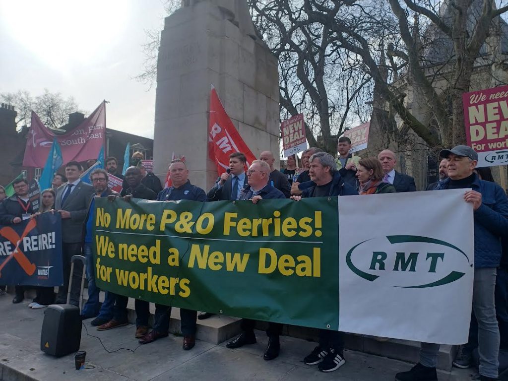 RMT Eddie Dempsey P&O scandal demonstration