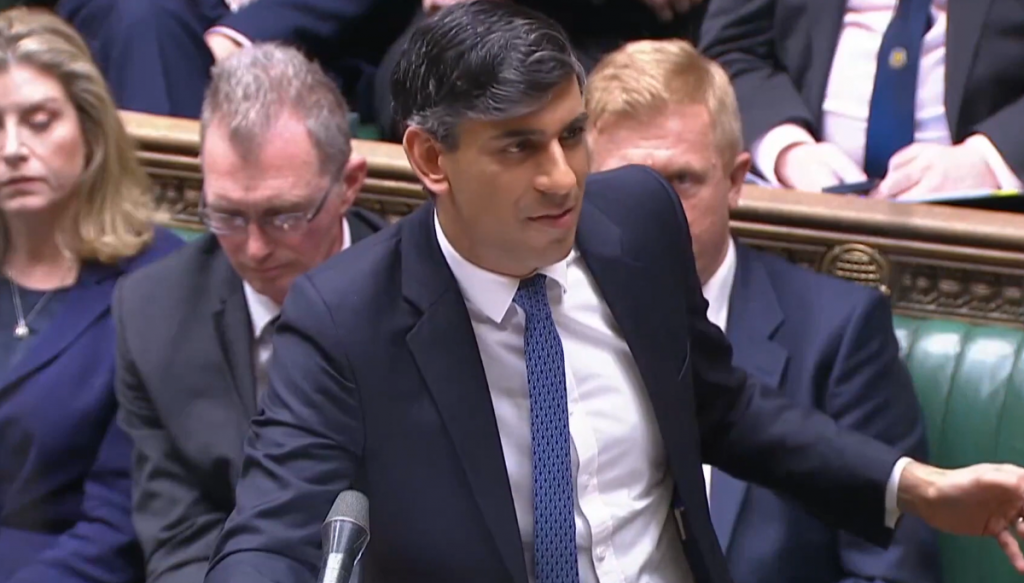 Rishi Sunak at PMQs asked about Frank Hester