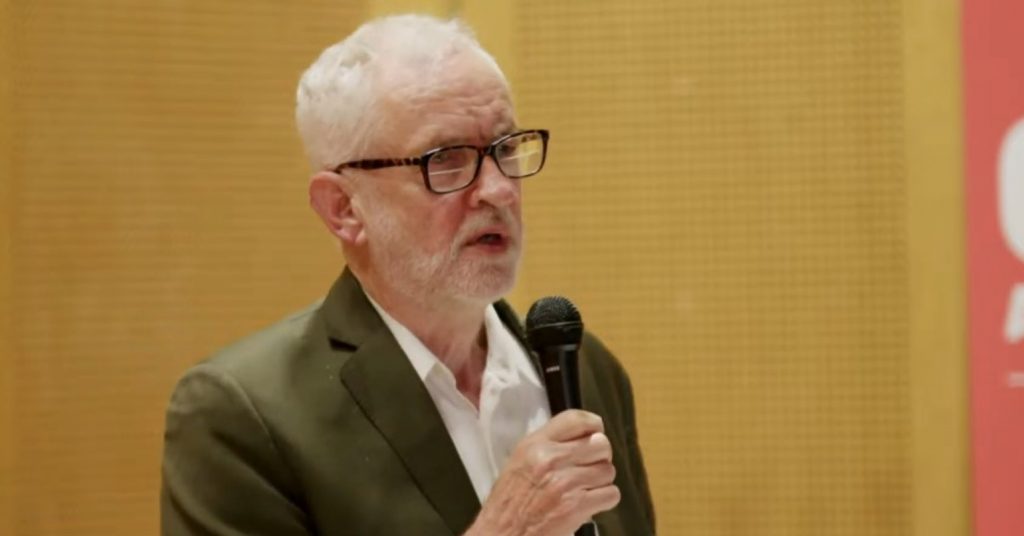 Jeremy Corbyn speaking at the launch of his campaign to be an independent MP for Islington North