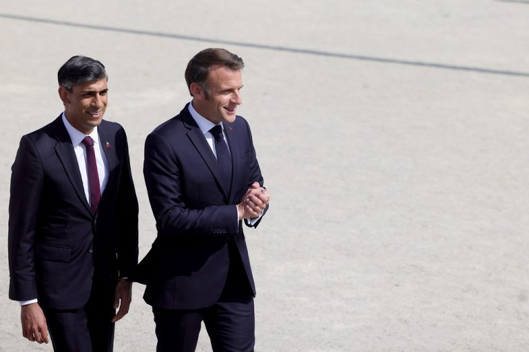 Rishi Sunak and Emmanuel Macron at D-Day commemorations