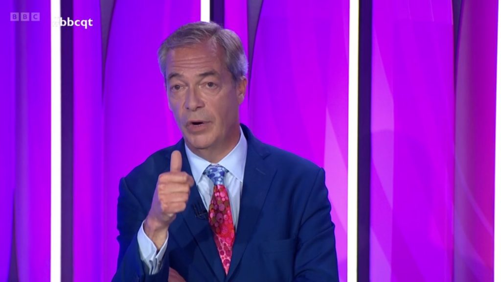 Nigel Farage on the BBC Question time leaders' special