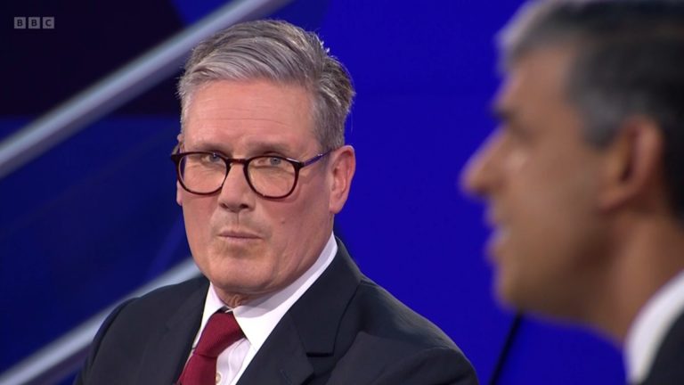 Keir Starmer and Rishi Sunak at the BBC debate