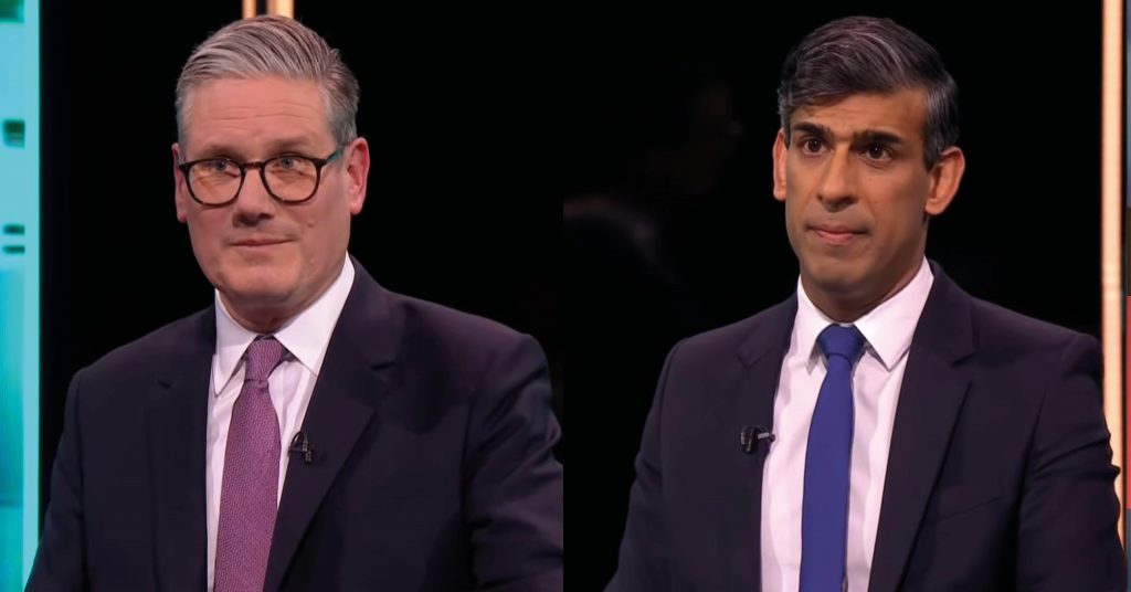 Keir Starmer and Rishi Sunak in the leaders debate