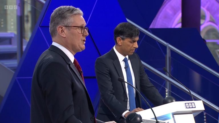 Keir STarmer and Rishi Sunak at the BBC debate