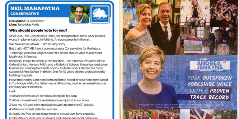 Tory campaign leaflets