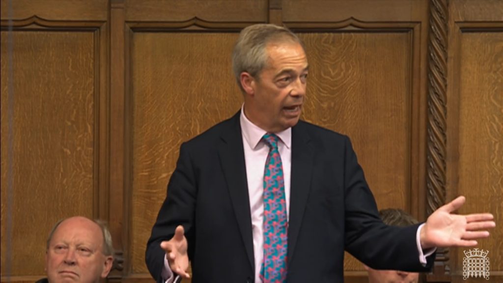Nigel Farage in the House of Commons