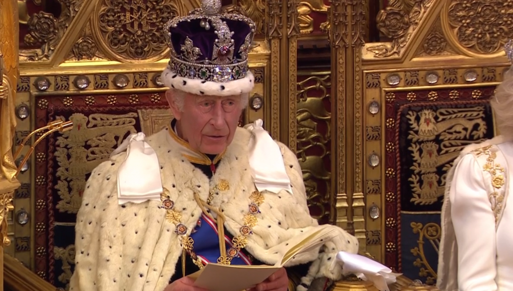 King Charles delivering the King's Speech