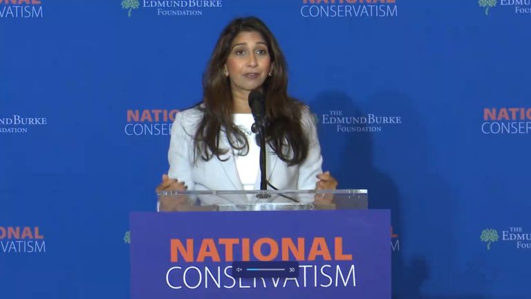 Suella Braverman speaking at National Conservatism Conference