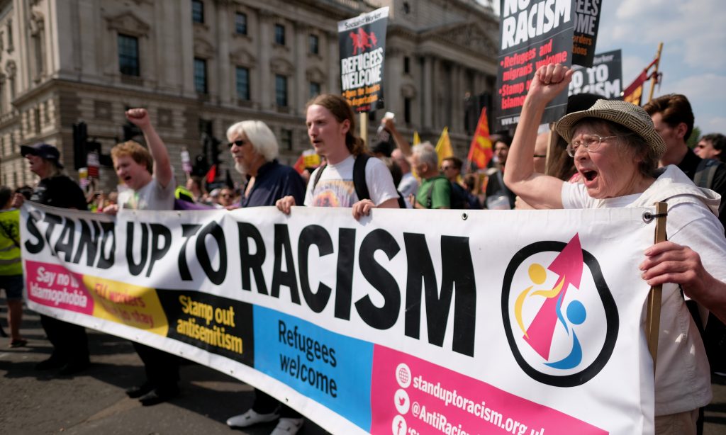 A Stand Up to Racism demonstration