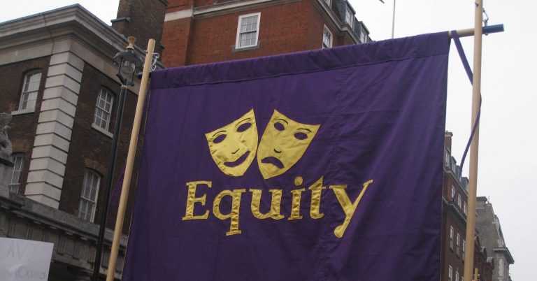An Equity trade union banner