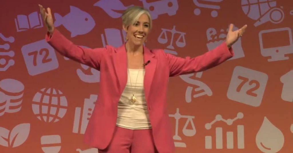 Daisy Cooper at the Lib Dem Conference election celebration rally