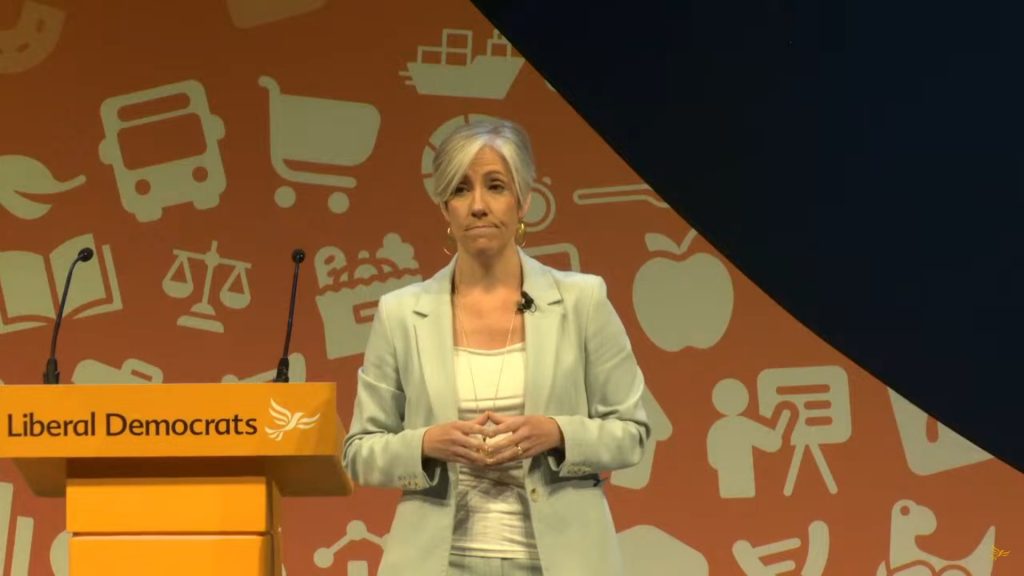 Daisy Cooper speaking at the 2024 Lib Dem Conference