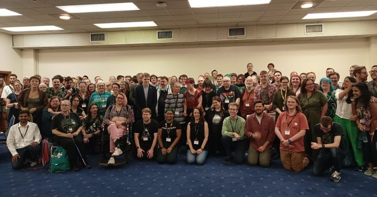 A photo of the launch of Greens Organise at Green Party Conference