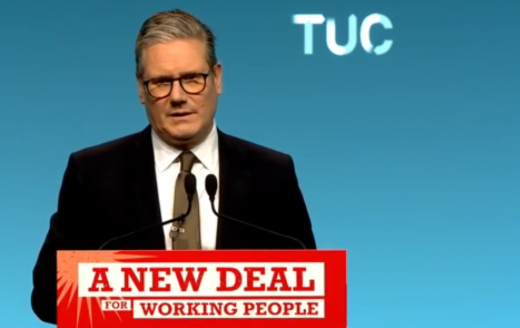 Keir Starmer speaking at TUC Congress