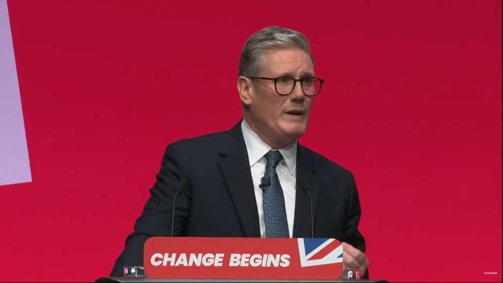 Keir Starmer speaking at Labour Conference