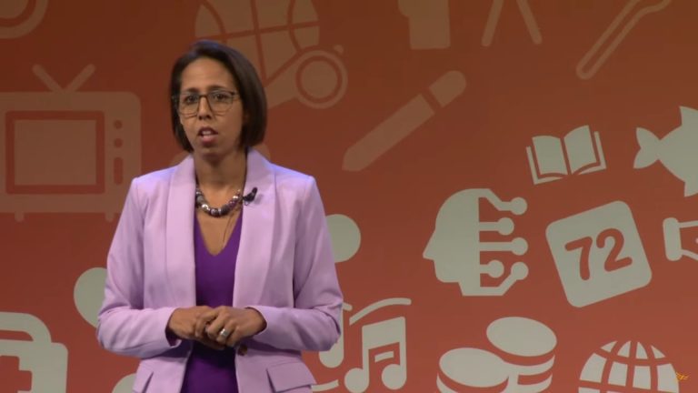 Munira Wilson speaking at Lib Dem Conference