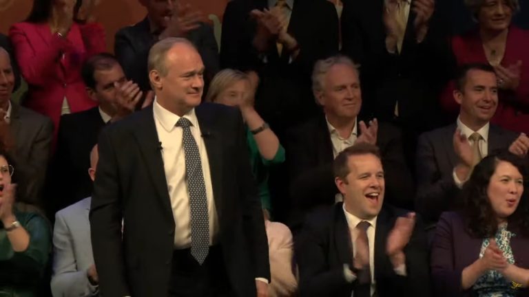 Ed Davey speaking at Lib Dem conference
