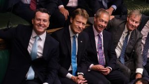 A photo of four of the five Reform UK MPs in Parliament