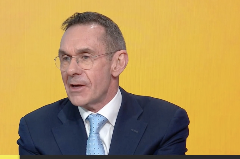 A picture of Paul Mason speaking on Sky News