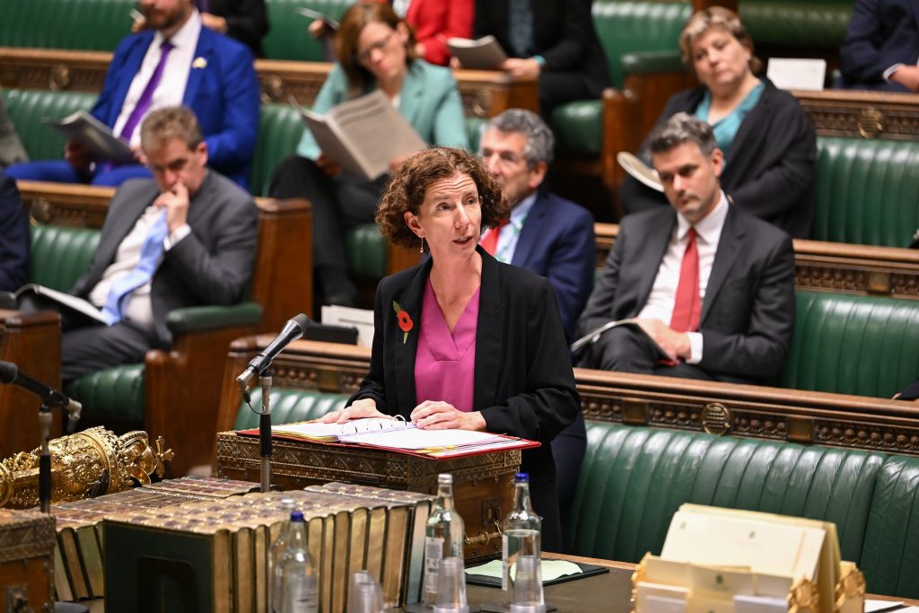 Anneliese Dodds speaking in parliament