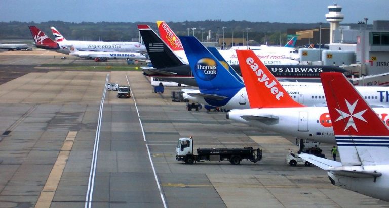 Planes at Gatwick Airport