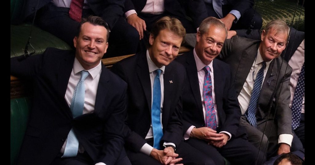 A photo of four of the five Reform UK MPs in Parliament