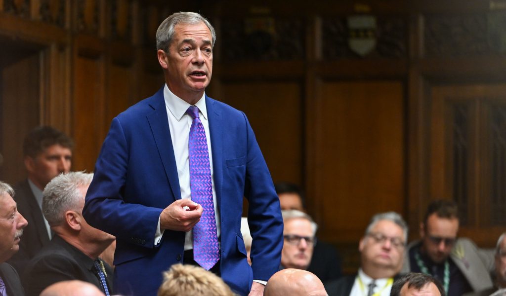 Reform UK leader Nigel Farage in the House of Commons