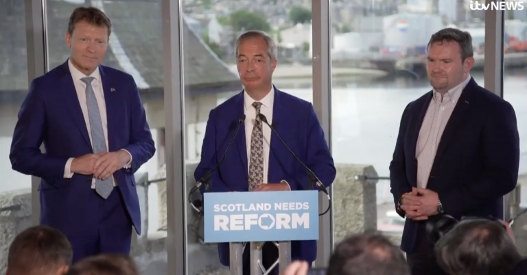Nigel Farage making a speech in Aberdeen today