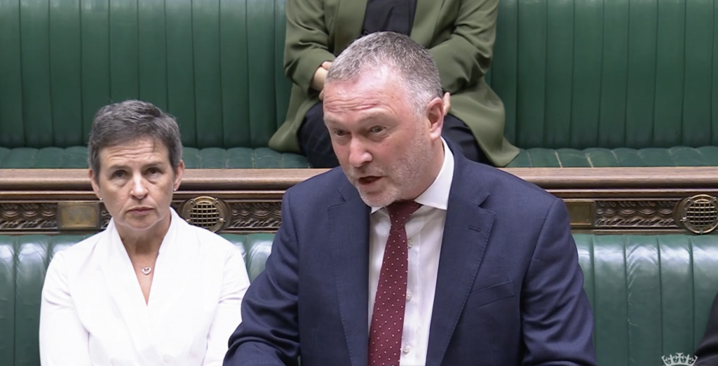 Environment secretary Steve Reed speaking during urgent questions