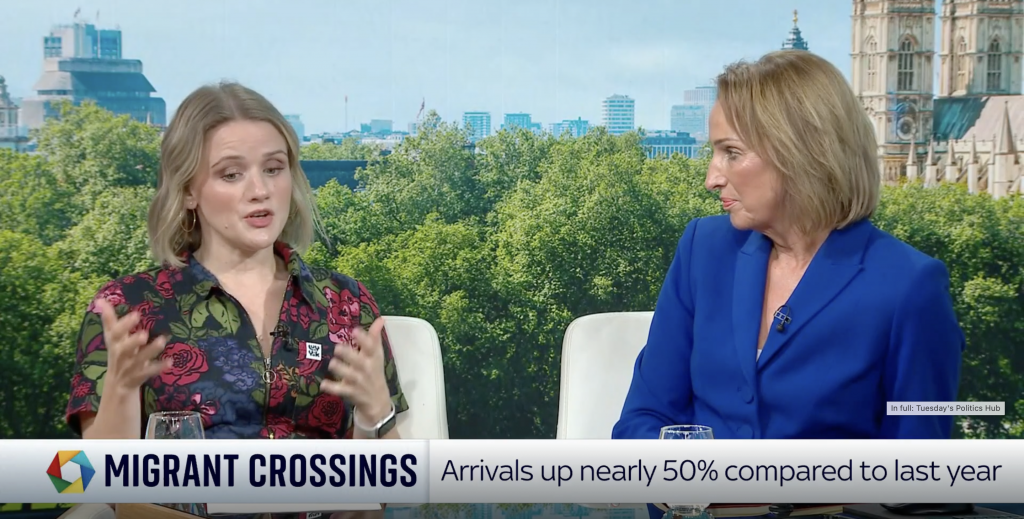 Jo Grady (UCU) and Reform MP Sarah Pochin on Sky News' Politics Hub last night