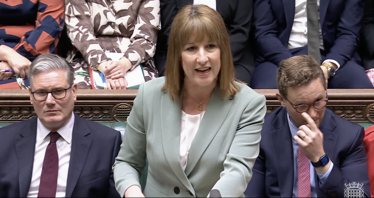 Rachel Reeves delivering her spending review this afternoon