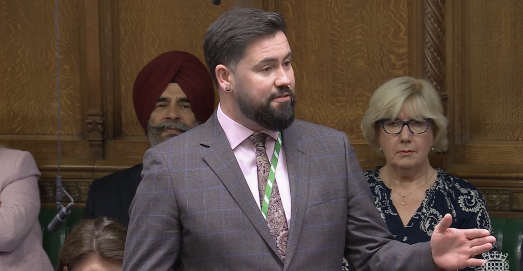Adam Thompson MP skewering Nigel Farage at PMQs