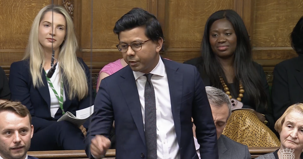 Kanishka Narayan MP mocking Nigel Farage's non-dom policy at PMQs