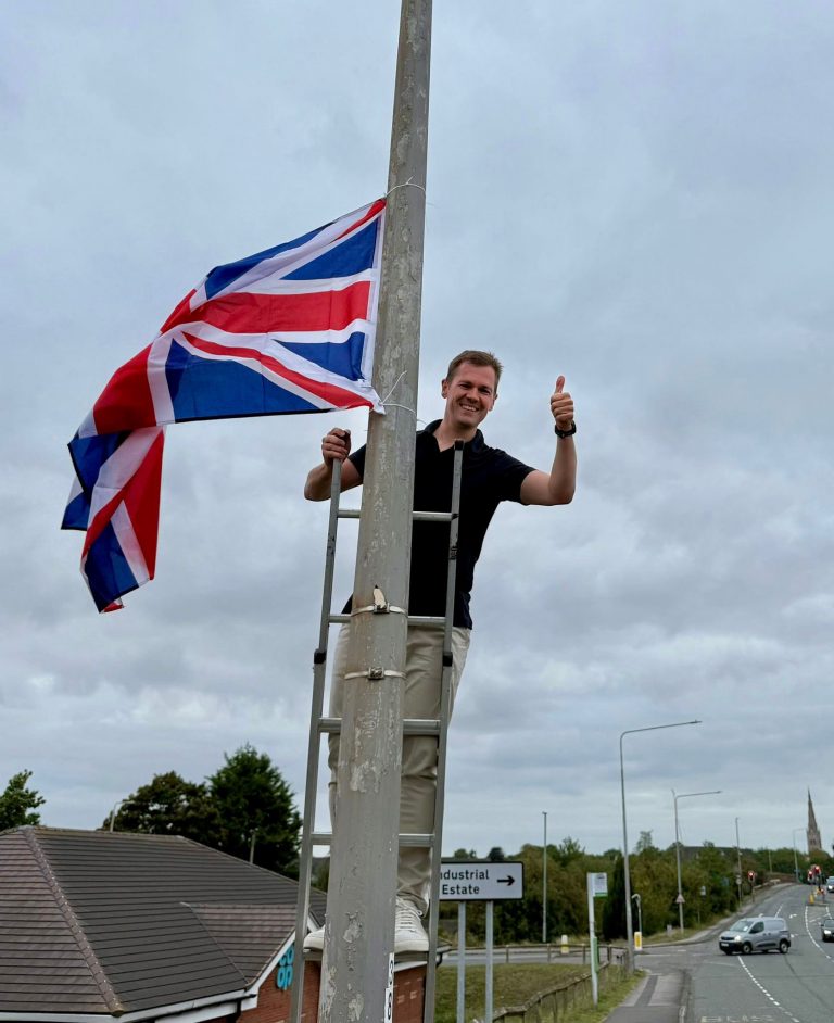 Robert Jenrick has joined in a far-right flag raising campaign