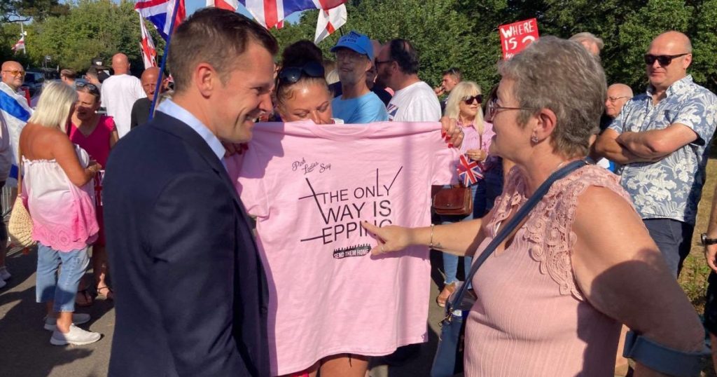 Robert Jenrick at Epping Forest protest