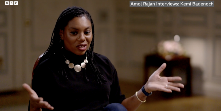 Kemi Badenoch being interviewed by Amol Rajan