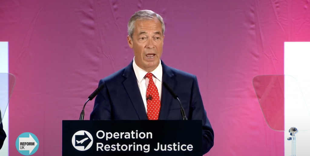 Nigel Farage announcing his mass deportation plan