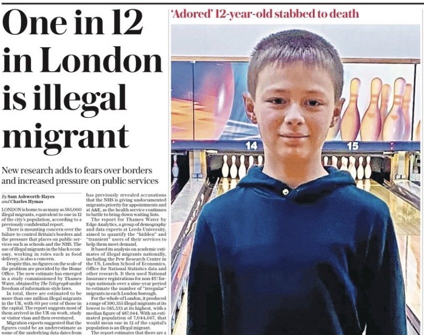 telegraph front page