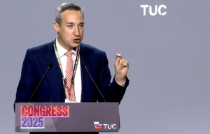 Equity general secretary Paul W Fleming speaking at TUC Congress