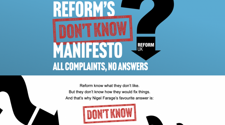 Reform 'Don't Know' manifesto