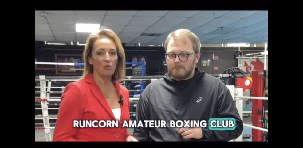 Sarah Pochin at the boxing club