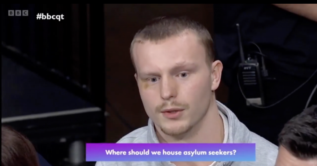 A BBC Question Time audience member lays into GB News' Matt Goodwin