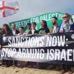 Green Party members with Palestine Solidarity Campaign Director Ben Jamal at a protest for Gaza in Bournemouth