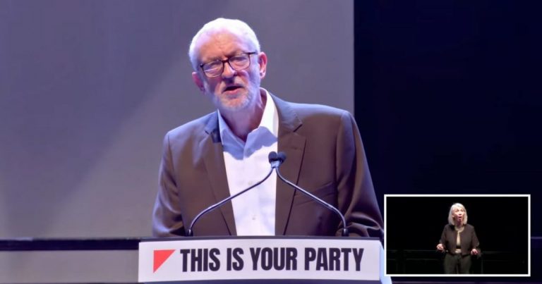 Jeremy Corbyn speaking at Your Party Conference
