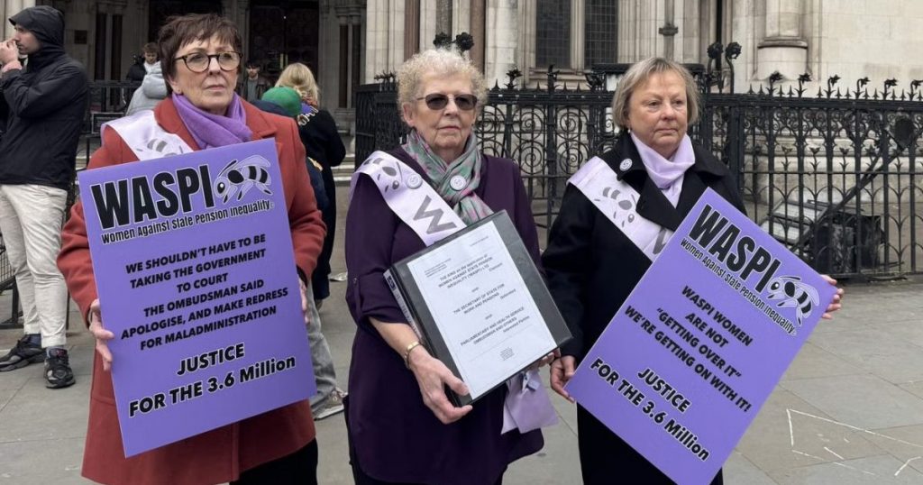WASPI women campaigning outside Parliament