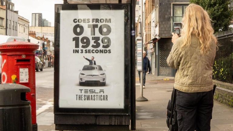 The Tesla 'swasticar' poster by Everyone Hates Elon