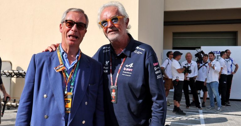 Nigel Farage pictured with Italian businessman Flavio Briatore at the F1