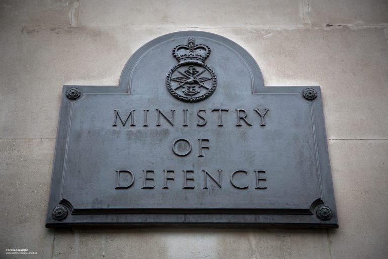 A Ministry of Defence plaque